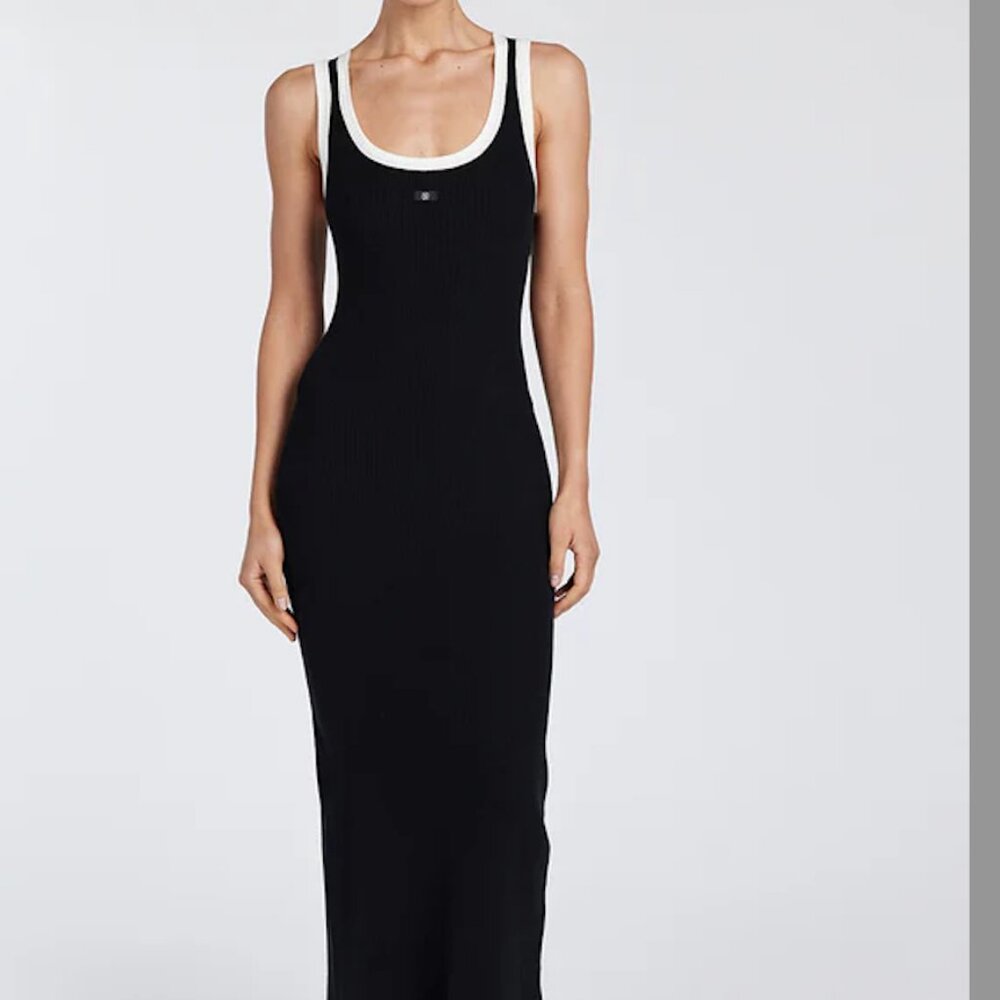 DISSH signature black contrast midi dress